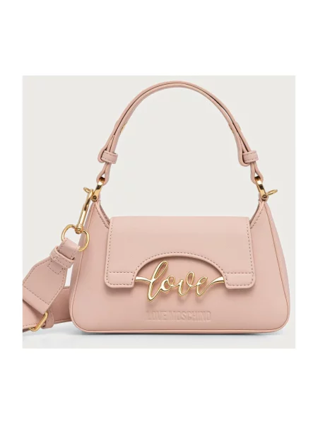 Love Moschino torebka z imitacji skóry różowa