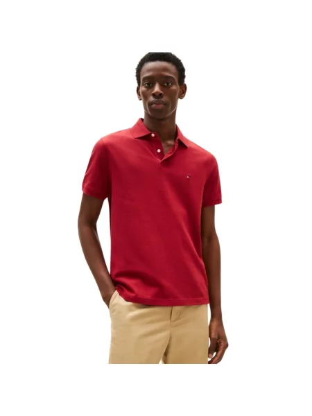 Koszulka polo o kroju regular fit z mieszanki bawełny Tommy Hilfiger czerwone