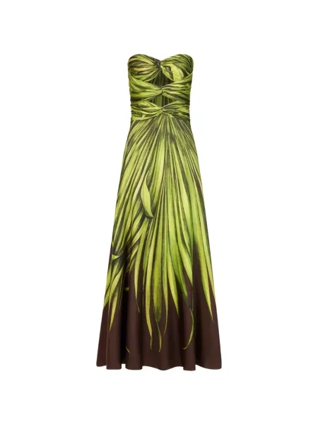 Rochie de cocktail Oscar De La Renta de mătase verde
