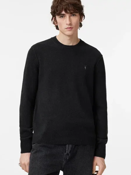 AllSaints pulover de lana STATTEN neted negru