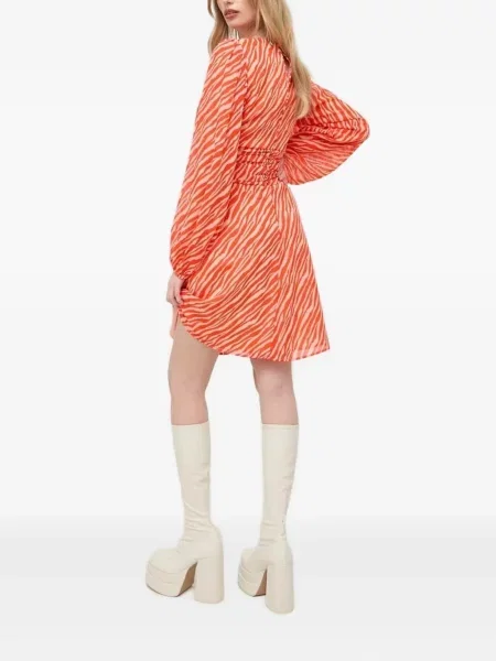 Rochie mini Notes Du Nord cu imagine cu model zebră de costum portocaliu