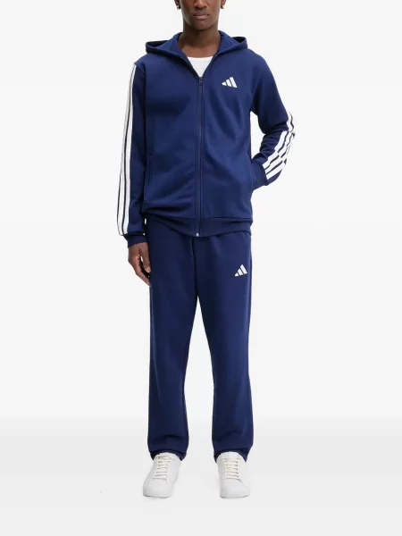 Pantaloni Adidas tricotate cu autograf alergare albastru