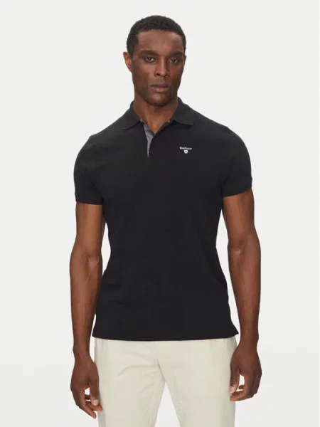 Клетчатое поло Barbour черное