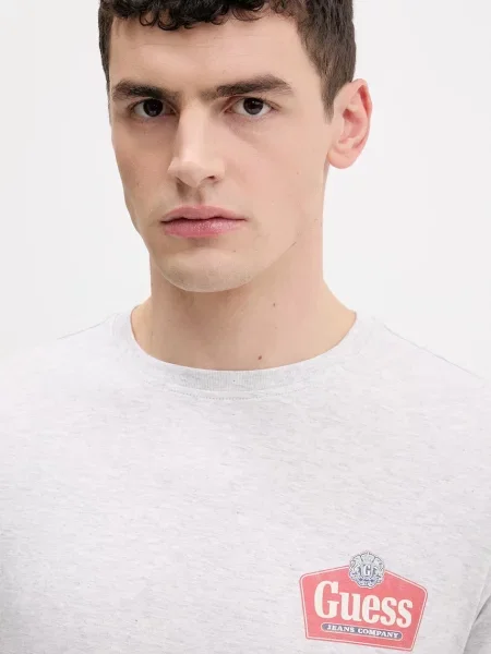 Футболка Guess Jeans з принтом сірий