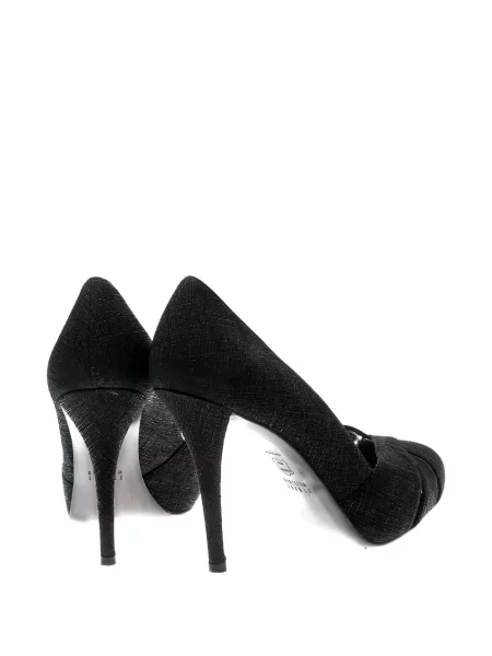 Pantofi cu toc Stuart Weitzman cu platformă cu vârf deschis negru
