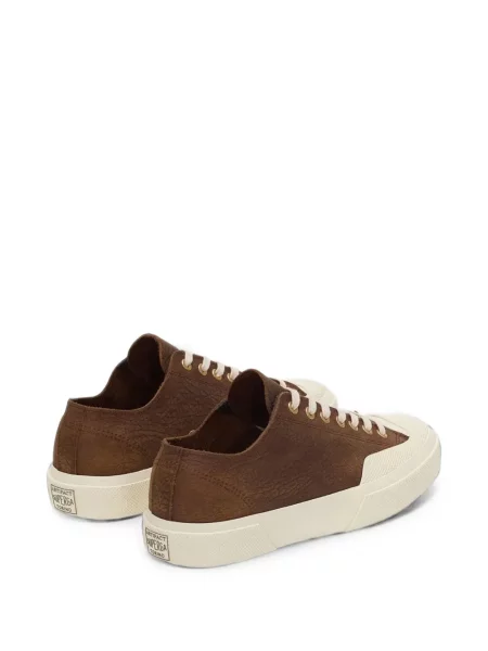 Sneakerși Superga din piele maro