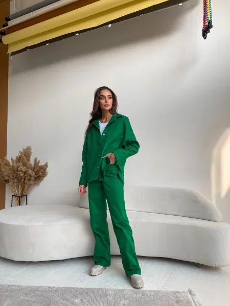 Костюм Milirud сорочка + брюки текстиль зелений