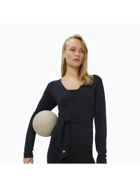 Дамска блуза с дълъг ръкав Sweaty Betty Soft Flow Studio Wear Your Way black черно