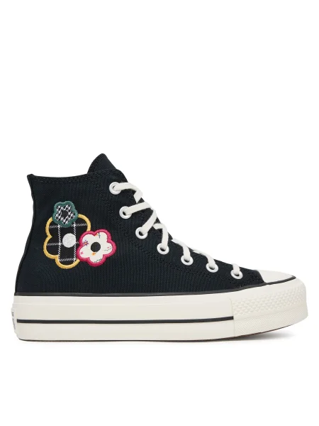 Plátenky Converse Chuck Taylor All Star Lift Platform Floral Patchwork čierna