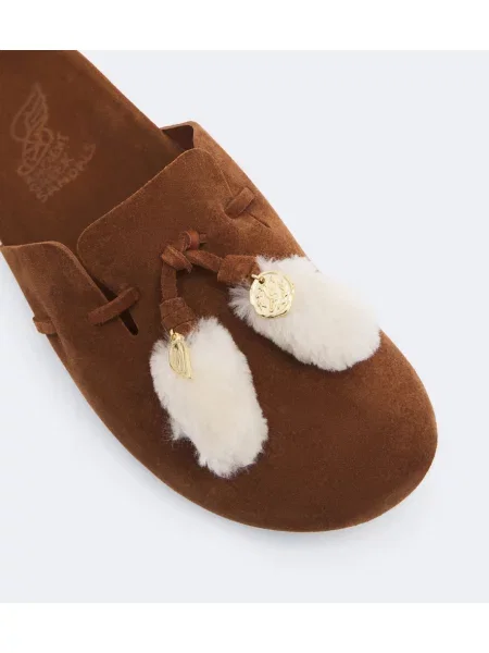 Mules Ancient Greek Sandals iz semiša rjava