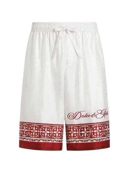 Bermude Dolce & Gabbana cu imagine din jacard alb