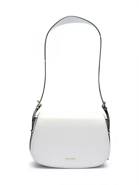 Michael Kors De piele geantă pe umăr LYDIA alb