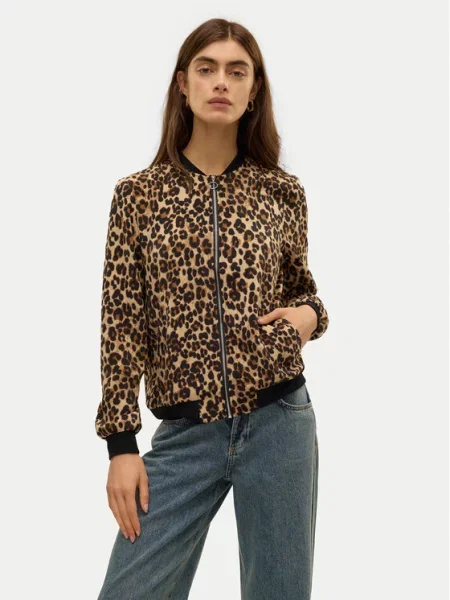 VERO MODA Přechodná bunda VMCoco hnědá / cappuccino černá