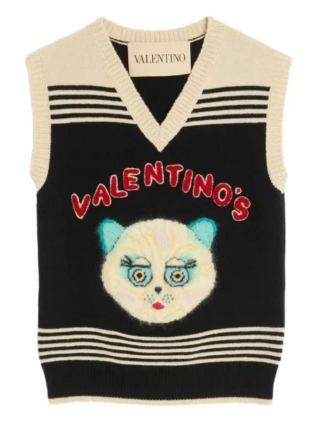 Vestă Valentino Garavani cu dungi negru