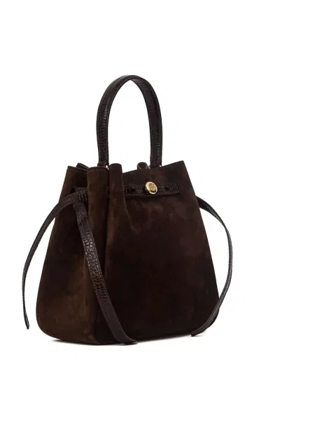 Kapelusz Tory Burch zamszowy brązowy
