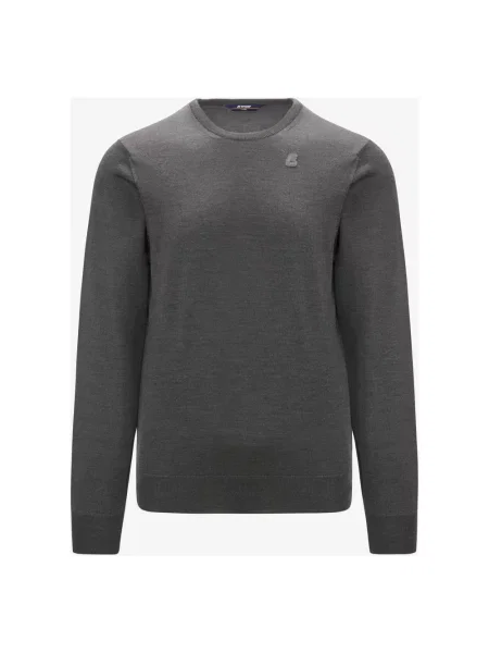 Sweter K-way z wełny merino z kapturem szary