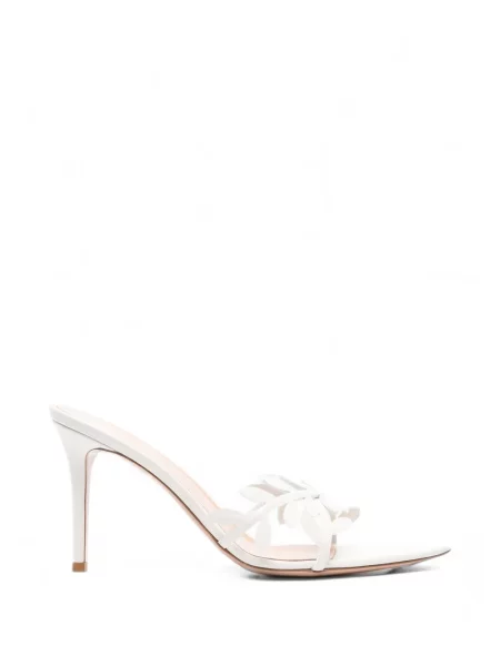 Papuci tip mules Gianvito Rossi alb