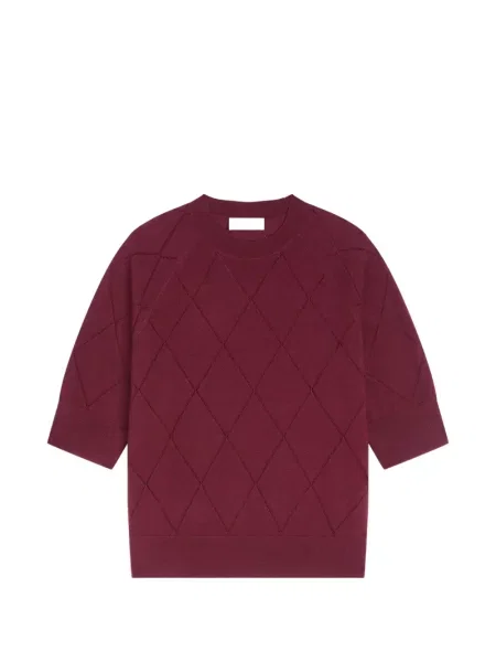 Pulover Dries Van Noten din lână merinos roșu