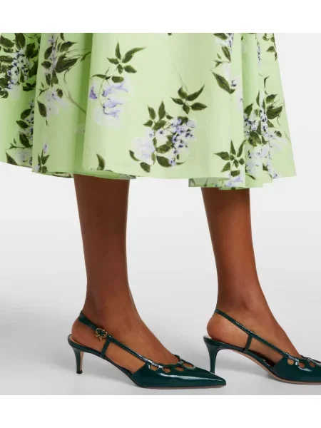 Cu centură rochie midi Emilia Wickstead cu model floral verde