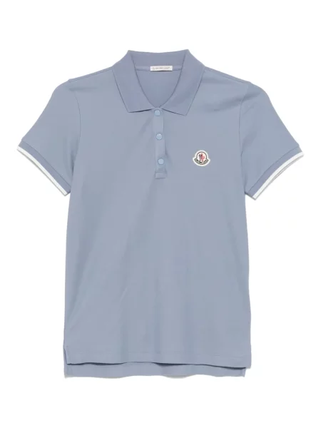 Dzianinowe polo Moncler niebieskie