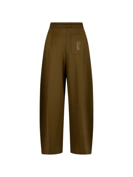 Pantaloni Max Mara cu broderie cu cordon maro