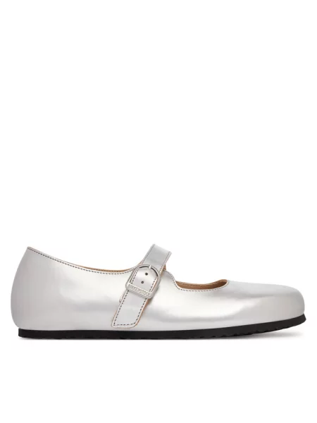 Balerinki Birkenstock skórzane szare