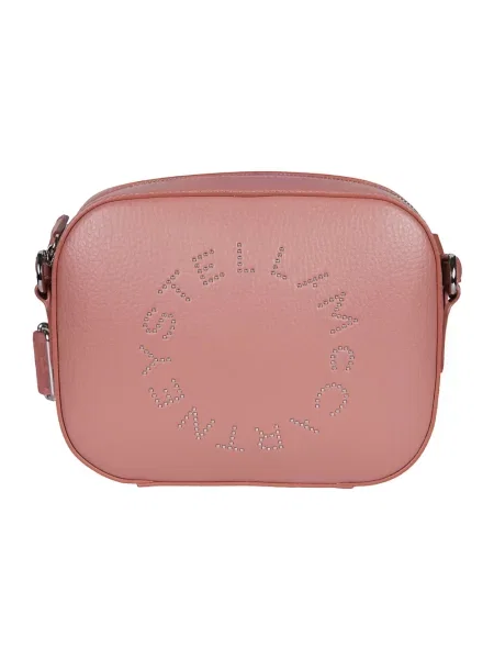 Torebka crossbody Stella Mccartney skórzana z logo różowa