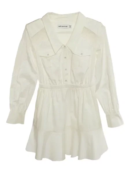 Rochie mini Self-portrait din dantelă de costum alb