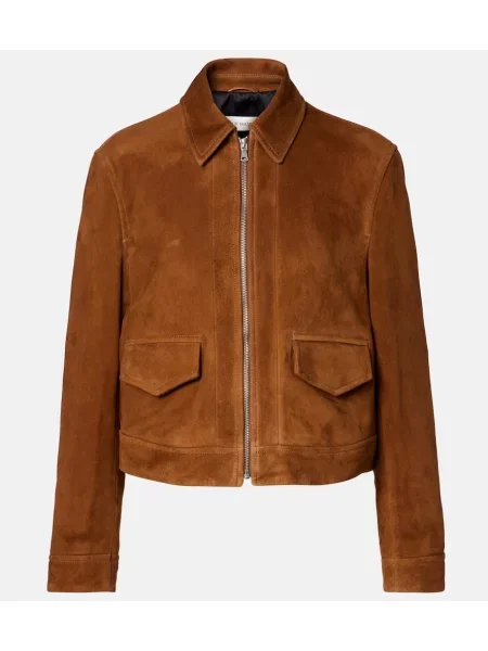 Kurtka bomber Nour Hammour zamszowy brązowy