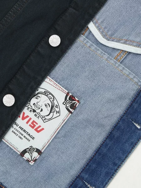 Джинсовая куртка Evisu с принтом черная