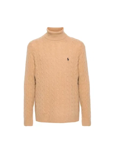 Golf Polo Ralph Lauren z kaszmiru beżowy