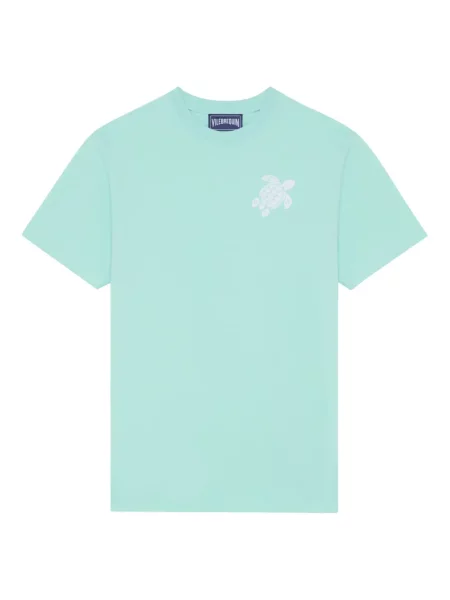 Tricou Vilebrequin cu broderie cu decolteu rotund albastru