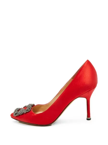 Pantofi cu toc Manolo Blahnik cu cataramă roșu