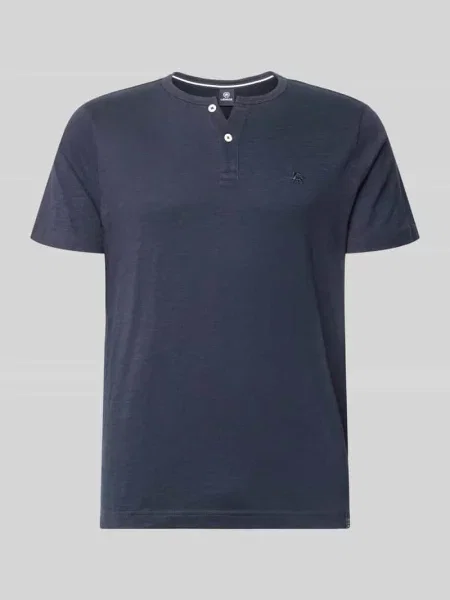 T-shirt z krótką listwą guzikową Lerros
