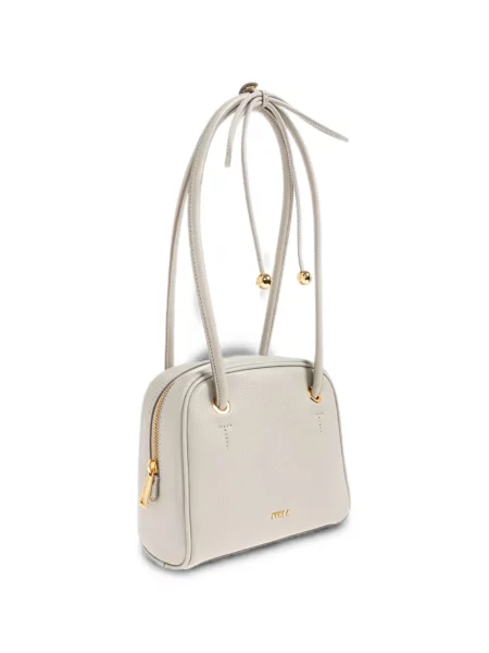 Кожена чанта Furla сиво