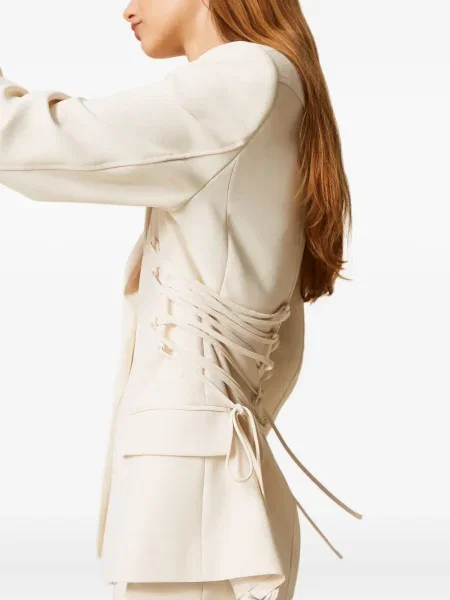 Sacou Twinset cu șireturi din dantelă