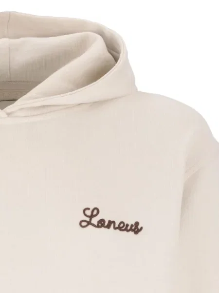 Hanorac cu glugă Laneus cu broderie alb