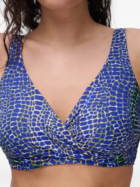 Top Chantelle cu imagine cu model piele de șarpe plic albastru