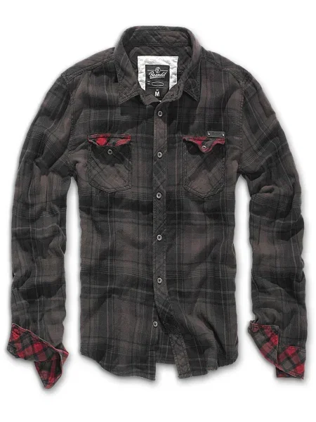 Brandit Košile hnědá / mokka / červená černá