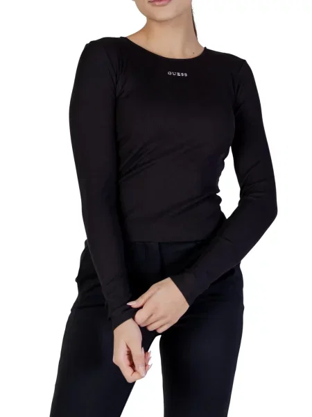 GUESS Tehnička sportska majica NAT crna bijela