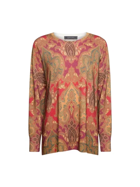Lniany sweter Elena Miro' z nadrukiem z wzorem paisley