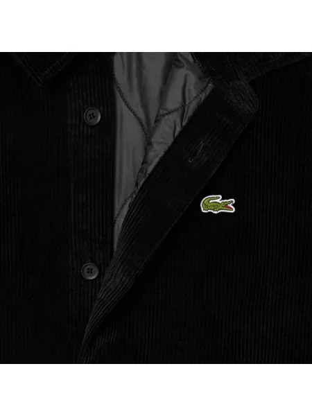 Lacoste Pikowana Koszula Wierzchnia Z Sztruksu czarna