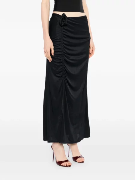 Fusta maxi Farm Rio cu model floral negru