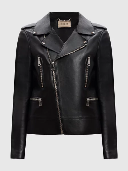 Кожаная куртка Gucci черная