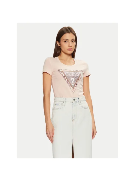 Guess Póló Ekru Regular Fit