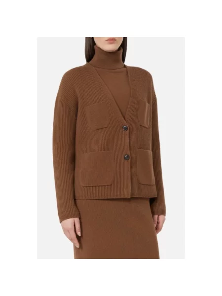Sweter Max Mara Studio wełniany brązowy