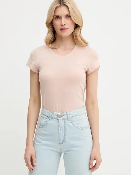 Тениска G-Star Raw дамска лилаво