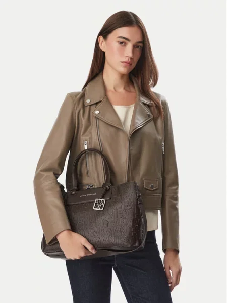 Torbica Armani Exchange Tamno smeđa