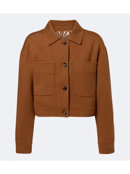 Reversibil geacă Max Mara de lână maro
