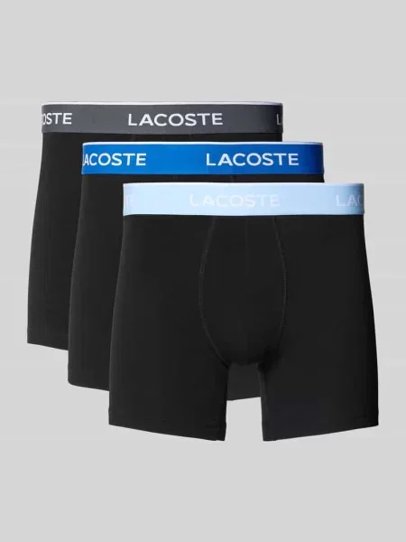 Obcisłe bokserki z mieszanki bawełny w zestawie 3 szt. Lacoste czarne